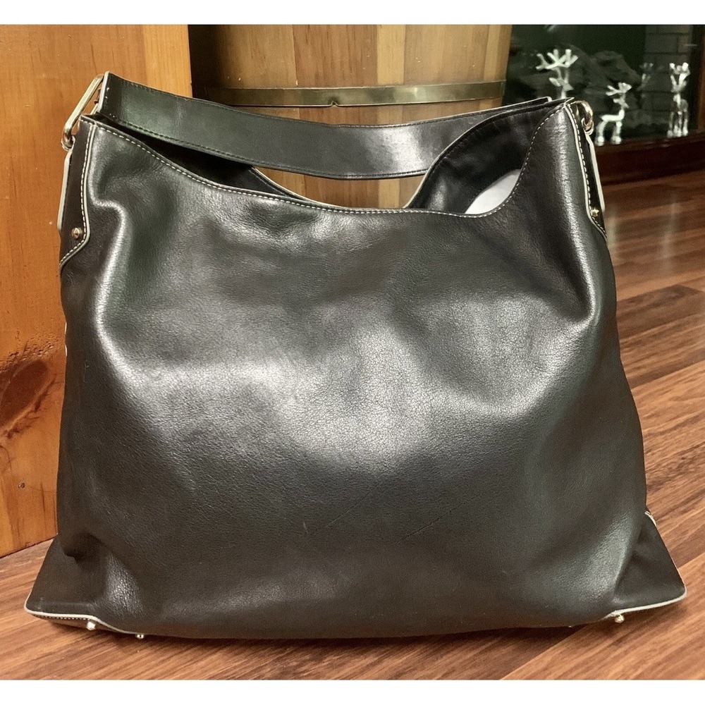 Vintage Cole Haan Paige F05 Tote Shoulder Purse Handbag Black Leather RARE - Picture 2 of 7